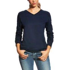 Ariat Ladies FR V-Neck Navy T-shirt