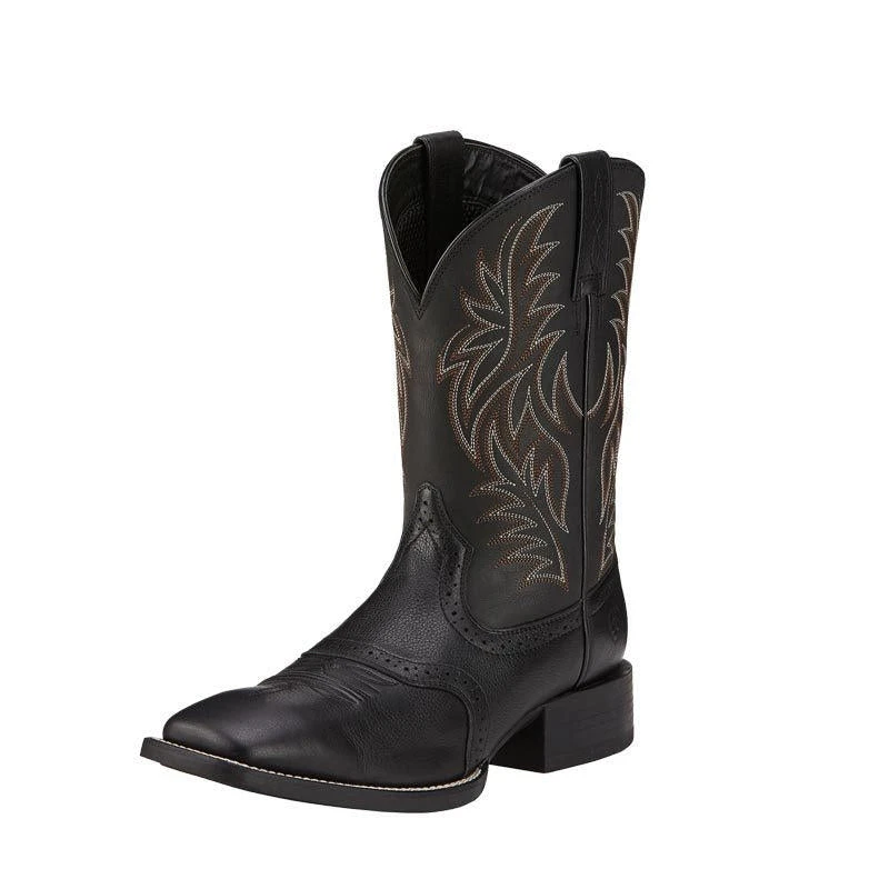 Ariat Men's Sport Western Black Deertan Cowboy Boots - Image 4