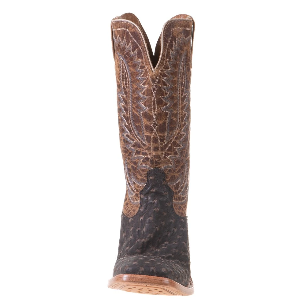 Men's Ariat Showman Mocha Full Quill Ostrich 13in. Dusted Wheat Cowboy Boot - Image 2