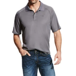 Ariat Men's Grey AC Polo Shirt