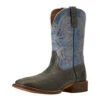 Ariat Men`s Grey/Blue Sport Square Toe Western Boot