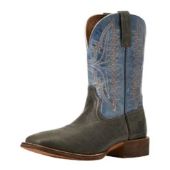 Ariat Men`s Grey/Blue Sport Square Toe Western Boot