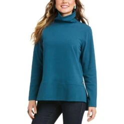 Ariat Women's Teal REAL Funnel Sweater