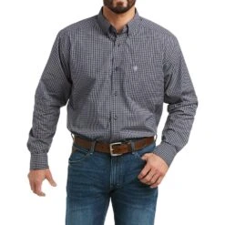 Ariat Men's Merrick Navy Plaid Shirt