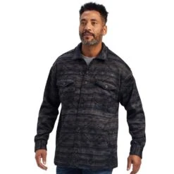 Ariat Men's Grey Caldwell Printed Shirt Jacket