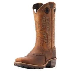 Ariat Men's Hybrid Roughstock Sorrel Crunch Square Toe Boot