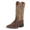 Ariat Women's Round Up Tan/Sparkle 11in. Leopard Cowgirl Boot
