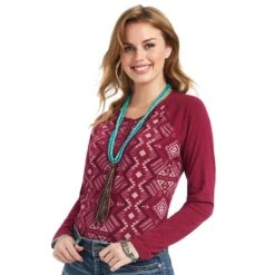 Ariat Women's REAL Printed Henley Shirt