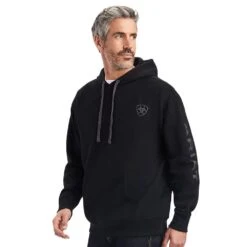 Ariat Men's Logo Hoodie Black Long Sleeve Shirt
