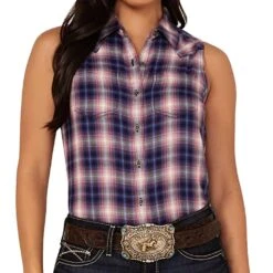 Ariat Womens REAL Billie Jean Sleeveless Button Down Shirt