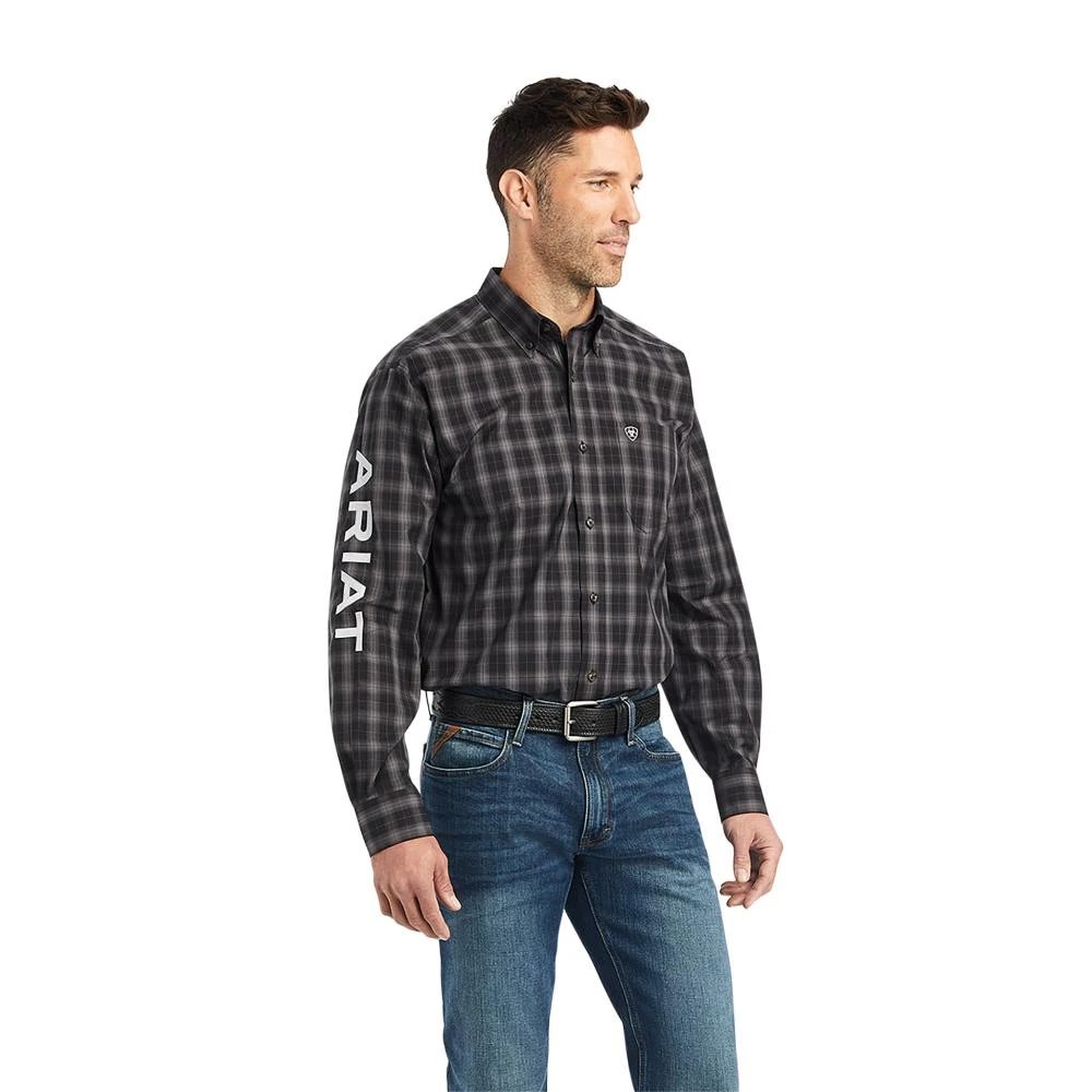 Ariat Men's Black Plaid Logo Button-Down