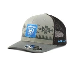 Ariat Men's Grey Aztec Logo Cap