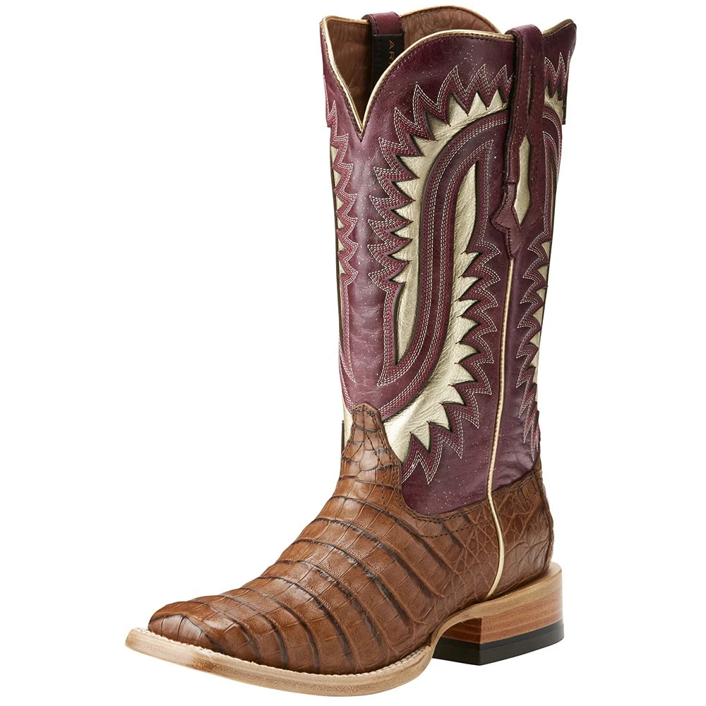 Men's Ariat Silverado Caiman Carmel Belly Blush Cowboy Boots